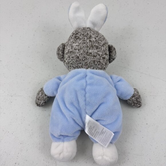BABY STARTERS Plush Blue Sock Monkey Bunny Infant Security Lovey My 1st Easter - Picture 2 of 7